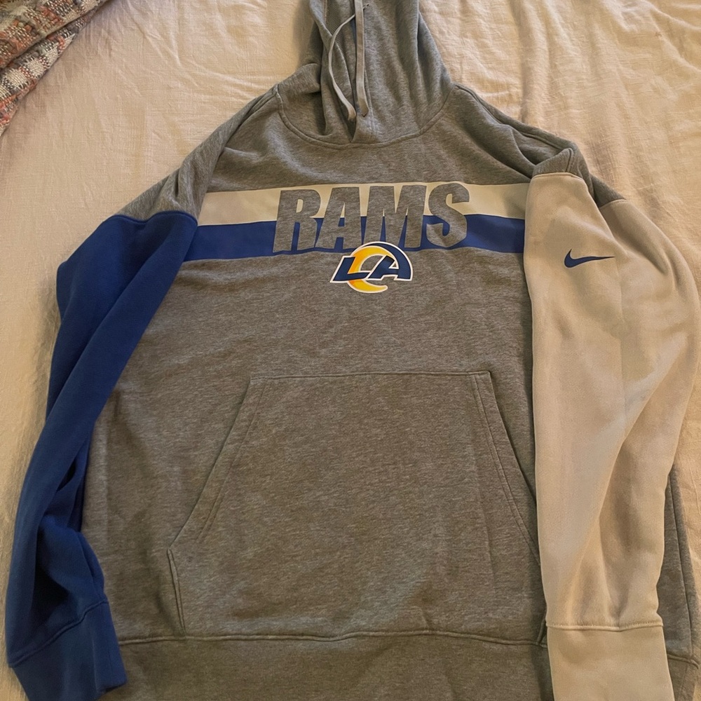 Nike Rams Gray and Blue Men's Sweater